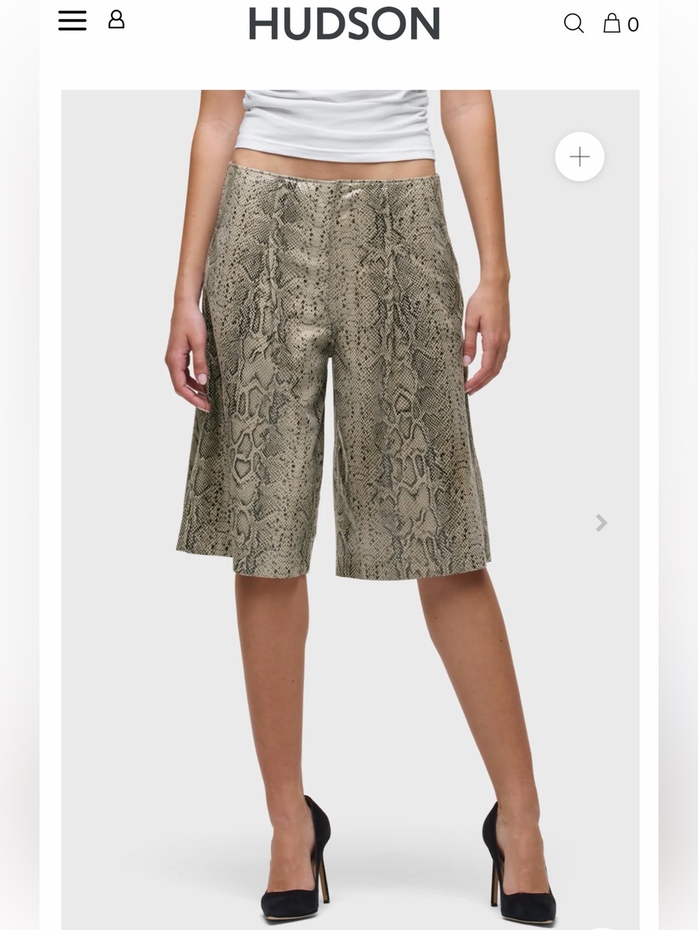 Hudson Suede Leather Pleated Trouser Shorts in Taupe Beige